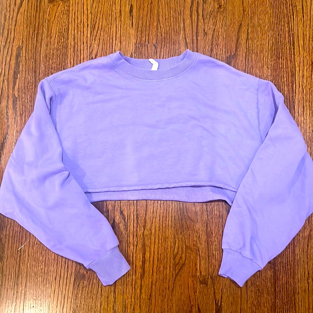 PacSun Bubble Cropped Crew Neck Sweatshirt